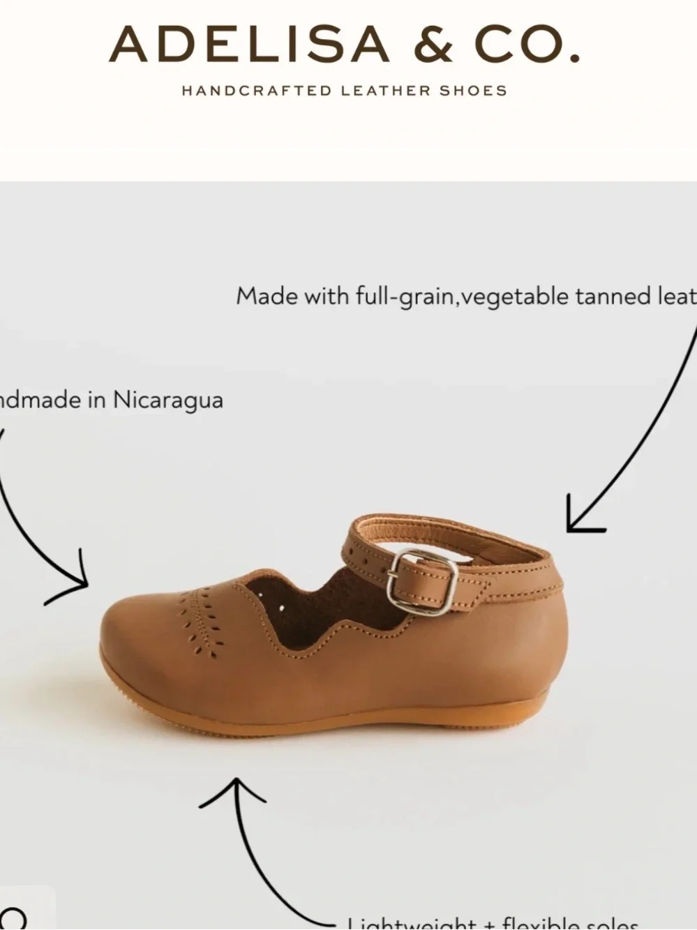 Adelina & Co Tan Leather Mary Jane Shoes for Kids